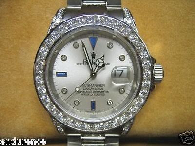 ROLEX Submariner 16610 Steel Men's Watch Silver Serti Dial