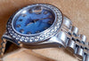 ROLEX  DATEJUST LADIES STEEL DIAMONDS BLUE MOTHER OF PEARL DIAL DIAMOND BEZEL
