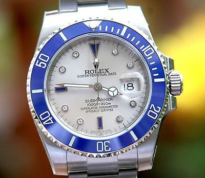 ROLEX SUBMARINER DIAMOND SAPPHIRE DYL STEEL 116610 BLUE CERAMIC