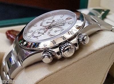 ROLEX DAYTONA COSMOGRAPH STEEL WHITE DIAL SILVER SUB DIALS
