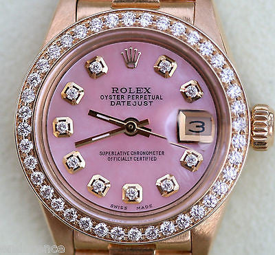 Rolex Ladies Datejust in 18K Gold and Factory-Set Diamonds with President  Bracelet