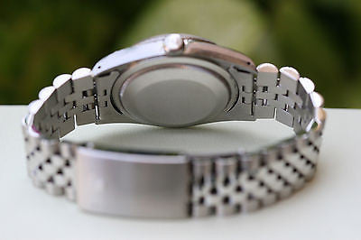 ROLEX MENS DATEJUST STAINLESS 16234 SILVER CONCENTRIC DIAL BLUE