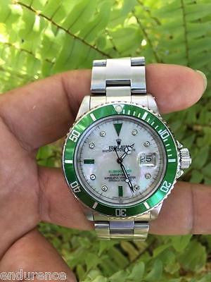 ROLEX SUBMARINER STAINLESS STEEL MOTHER OF PEARL SERTI STYLE DIAL