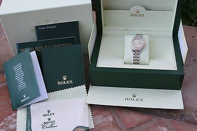 Rolex 69173 Datejust 26mm Ladies 18K Gold Steel Diamond Dial Bezel