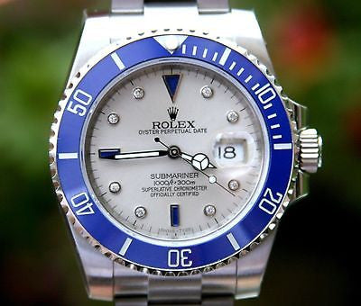 Rolex Submariner Date Stainless Steel /Ceramic w/Blue Diamond Dial 116610