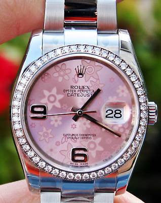 Rolex pink flower dial sale