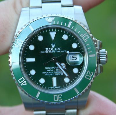 ROLEX SS SUBMARINER WATCH GREEN ON GREEN CERAMIC 116610LV BOX PAPERS Anaheim Jewelry