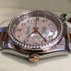 Rolex 36mm Datejust 116201 Rose/Pink Gold Steel Diamond Bezel MOP Dial