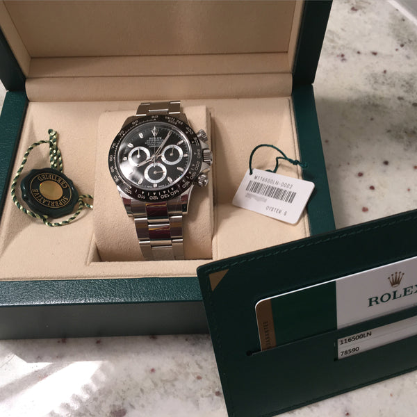 Rolex Daytona Stainless Steel Ceramic Bezel Black Dial 40mm 116500