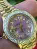 Rolex 26mm Datejust 18k Gold Ladies President Pink MOP Diamond Dial Bezel 69178