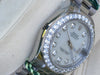 Rolex 31mm Datejust Steel Diamond Dial Bezel 18k White Gold Band 178240