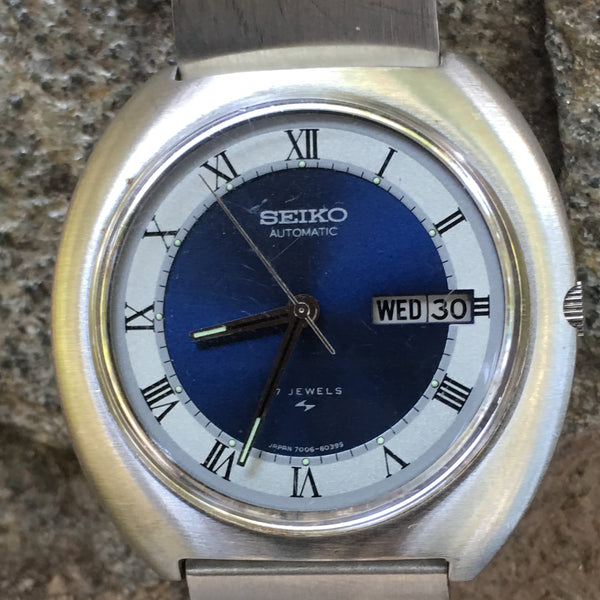 Seiko Vintage Automatic Day Date Watch Stainless Steel Original 7006-8029