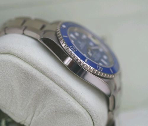 ROLEX SUBMARINER MENS 18k White GOLD 116619 CERAMIC BEZEL BLUE