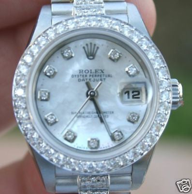 ROLEX LADIES DATEJUST 179160 STEEL 18K WHITE GOLD PRESIDENT DIAMOND BAND UNWORN