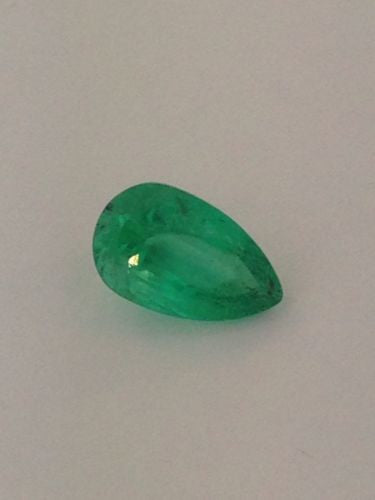 3.42ct Natural Columbian Teardrop Cut Emerald 12mm x 8mm