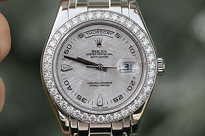 ROLEX MENS MASTERPIECE PLATINUM DIAMOND METEORITE DIAL & DIAMOND BEZEL 18946