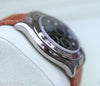 ROLEX DAYTONA 18k WHITE GOLD BLACK DIAMOND DIAL TAN LEATHER STRAP 116519 WATCH