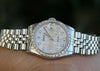 ROLEX MIDSIZE MENS LADIES STAINLESS STEEL DATEJUST JUBILEE DIAMONDS DIAL BEZEL