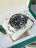 ROLEX GMT II TWO TONE 18k GOLD & STEEL WATCH BLACK 16713