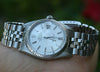 ROLEX MENS VINTAGE DATEJUST 1601 STEEL 18K WHITE GOLD BEZEL JUBILEE RIVET Band