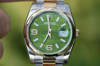 ROLEX 116233 DATEJST 116203 FACTORY GREEN DIAMOND DIAL STEEL 18K