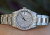 Rolex 178240 Datejust 31mm Midsize Stainless Steel Diamond Pave Dial Lugs Bezel