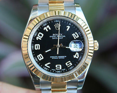 ROLEX MENS DATEJUST II NEW MODEL 116333 2 TONE STAINLESS 18K GOLD BOX & WARRANTY