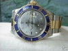 ROLEX SUBMARINER WATCH MENS LADIES 2TONE SLATE SERTI DIAMOND AND SAPPHIRE DIAL