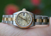 ROLEX LADIES DATEJUST 69163 FACTORY GOLD DIAMOND DIAL OYSTER 18K YELLOW & STEEL