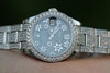 ROLEX LADIES MIDSIZE 31mm DATEJUST FLORAL DIAL DIAMOND BEZEL BAND UNWORN 178240