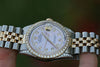 ROLEX MENS 16233 DATEJUST 18K GOLD STAINLESS STEEL DIAMOND MOTHER OF PEARL PINK