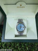 ROLEX DATEJUST MENS STEEL WATCH CAROLINA BLUE MOTHER OF PEARL DIAMOND DIAL 16014