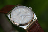 ROLEX MENS LADIES DATEJUST 18K WHITE GOLD 116139 LEATHER BAND DEPLOYMENT