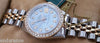 ROLEX DATEJUST TWO TONE MOTHER OF PEARL BLUE DIAMONDS DIAL BEZEL MODEL 69173