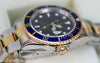ROLEX SUBMARINER TWO TONE GOLD STAINLESS STEEL BLUE WATCH 16613
