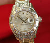 ROLEX 80318 LADIES 29mm MASTERPIECE 18K GOLD ORIGINAL FACTORY DIAMOND DIAL BEZEL