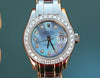 ROLEX LADIES PRESIDENT MASTERPIECE 80319 18K WHITE GOLD DIAMOND BEZEL DIAL MOP