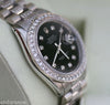 ROLEX DATEJUST 18K GOLD PRESIDENT BAND DIAMONDS BLACK  IMMACULATE WATCH