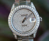 ROLEX MENS LADIES MIDSIZE 31mm DATEJUST STEEL DIAMOND LUGS BEZEL PAVE DIAL