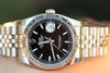 ROLEX MENS DATEJUST 36mm STAINLESS STEEL BLACK 116234 18K WHITE GOLD USED