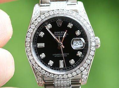 ROLEX MENS DATEJUST WATCH 116200 STAINLESS STEEL DIAMOND DIAL BEZEL LUGS BAND 36