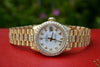 ROLEX LADIES 6917 PRESIDENT 18K YELLOW GOLD DIAMOND WHITE PEARL DIAL BEZEL BAND