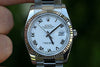 ROLEX MENS FULL SIZE 36mm DATEJUST STAINLESS STEEL AND WHITE GOLD BEZEL 116234