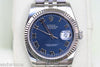 ROLEX DATEJUST MENS 116234 36 mm WATCH STAINLESS STEEL BLUE DIAL ROMANS