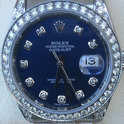 ROLEX DATEJUST PRESIDENT CUSTOM DIAMOMD BRACELET & BEZEL STAINLESS STEEL 16200