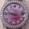 ROLEX DATEJUST MIDSIZE 178240 PINK MOTHER OF PEARL DIAMOND DIAL BEZEL AND LUGS