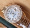 ROLEX LADY PRESIDENT 18K GOLD MOTHER OF PEARL DIAMOND DIAL DIAMOND BEZEL 179178