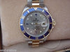 ROLEX SUBMARINER WATCH MENS LADIES 2TONE SLATE SERTI DIAMOND AND SAPPHIRE DIAL
