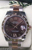 ROLEX DATEJUST LADIES MIDSIZE TWO TONE DIAMOND DOMED BEZEL CHOCOLATE DIAL 178341