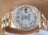 ROLEX LADY PRESIDENT 18K GOLD MOTHER OF PEARL DIAMOND DIAL DIAMOND BEZEL 179178